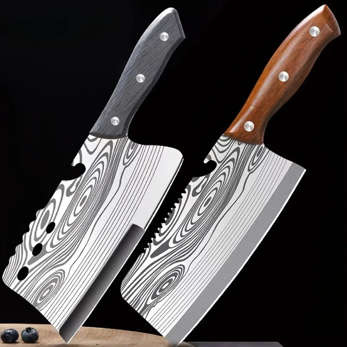 Damascus Pattern Kitchen Knife Stainless Steel Quick Meat Cleaver Household Kitchen Sharp Chopping Bone Knife