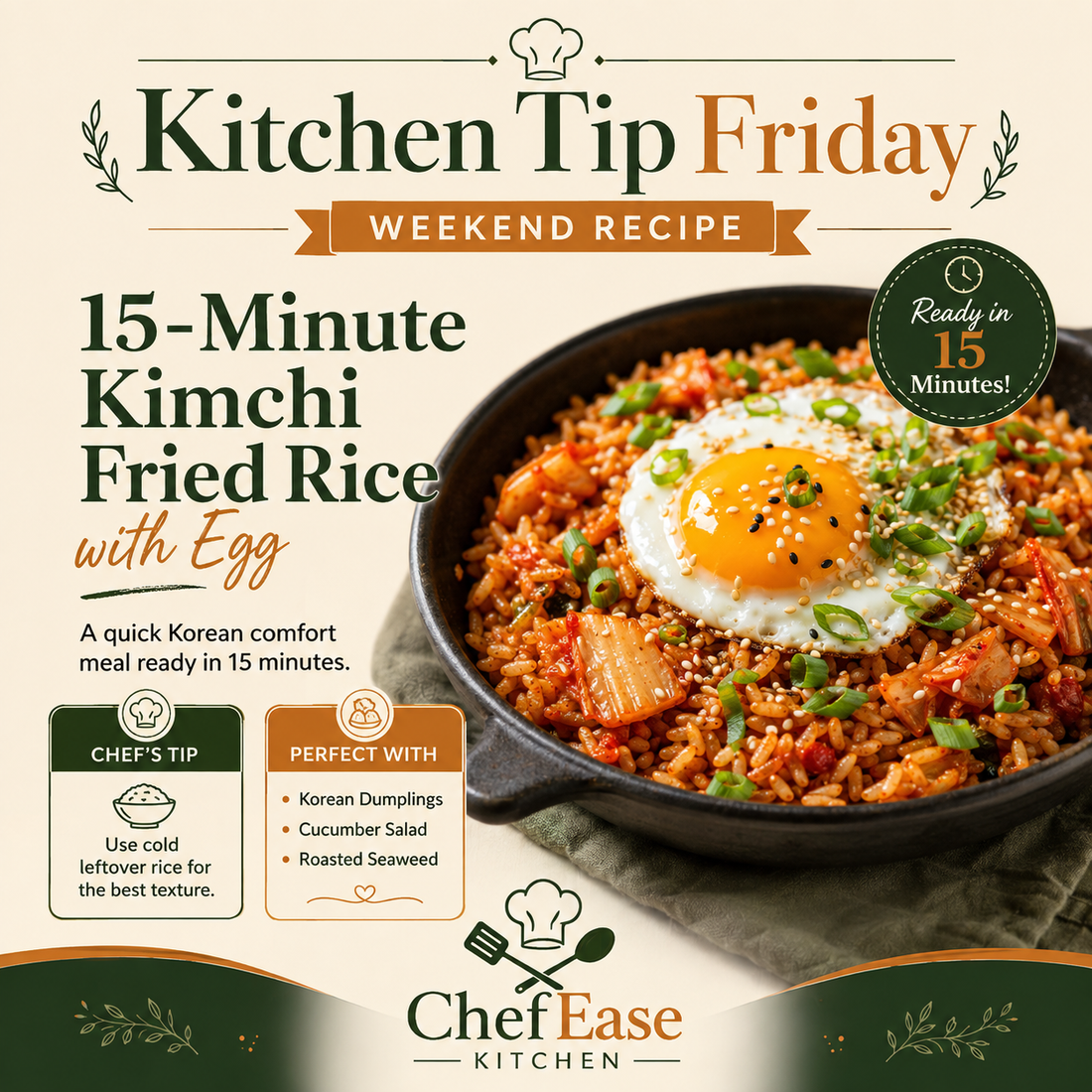 15-Minute Kimchi Fried Rice with Egg