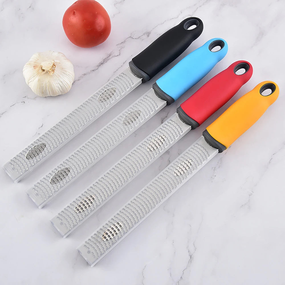 Stainless Steel Cheese Grater Citrus Lemon Zester Peeler Cheese Lemon Fruit Chocolate Grater with Non-Slip Handle Kitchen Gadget