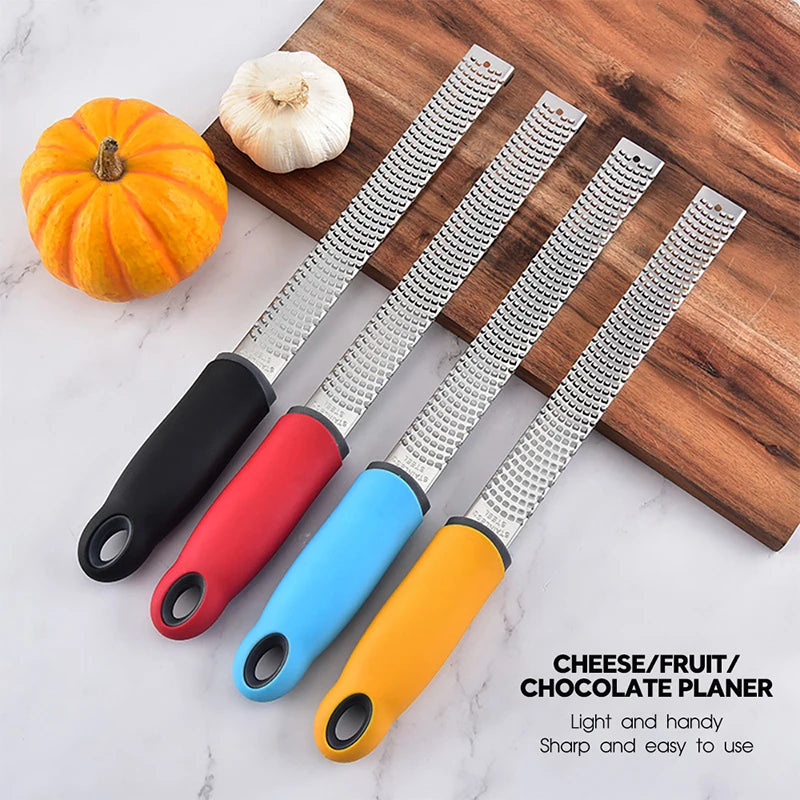 Stainless Steel Cheese Grater Citrus Lemon Zester Peeler Cheese Lemon Fruit Chocolate Grater with Non-Slip Handle Kitchen Gadget