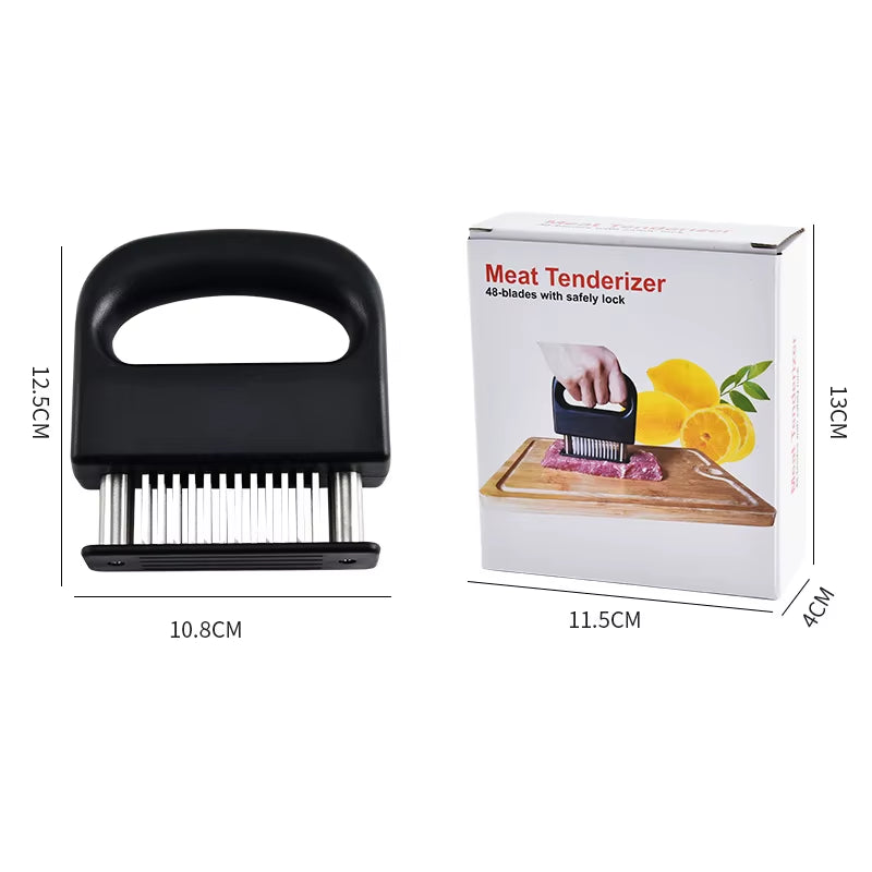 1PCS 48-Pin Meat Tenderizer Stainless Steel Steak Tenderizer Kitchen Tools BBQ Beef Floss Needles Meat Stick Meat Patty Maker