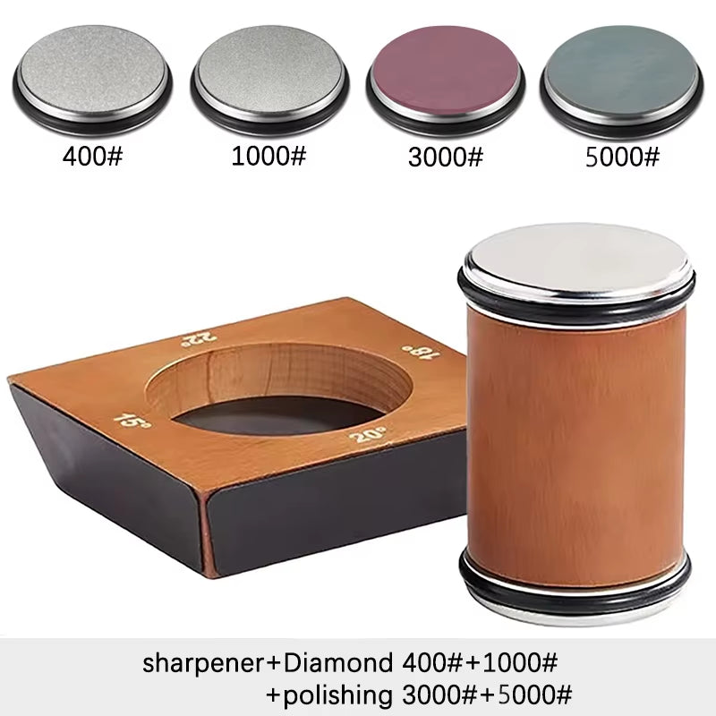 4 Angles Rolling Knife Sharpener Kit for Straight Edge Roller Knife Sharpening with Industry Diamonds Whetstone Chef Knife Set