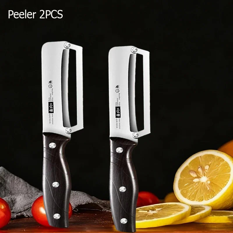 Stainless Steel Fruit Peeler Wooden Handle Paring Knife Planer Sugarcane Household Thick Fruits Vegetables Scraping Tools
