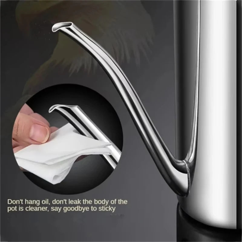 304 Stainless Steel Oil Pot Kitchen Oil Tank Sauce Vinegar Drip-Proof Dust-Proof Oil Storage Container to Store Kitchen Tools