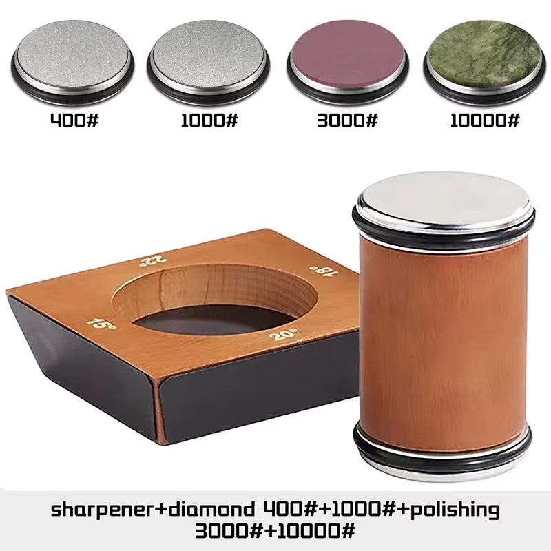 4 Angles Rolling Knife Sharpener Kit for Straight Edge Roller Knife Sharpening with Industry Diamonds Whetstone Chef Knife Set