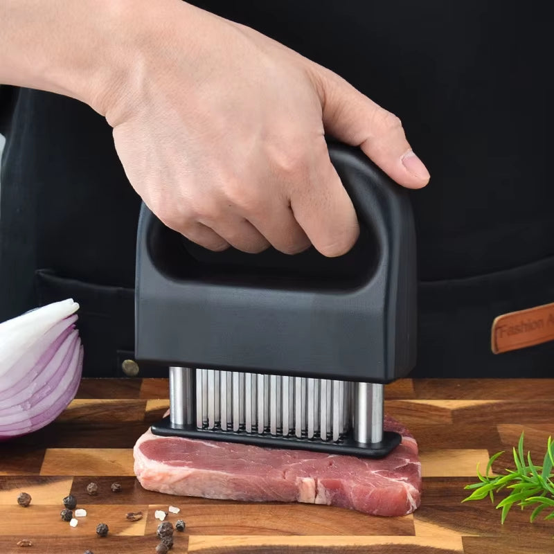 1PCS 48-Pin Meat Tenderizer Stainless Steel Steak Tenderizer Kitchen Tools BBQ Beef Floss Needles Meat Stick Meat Patty Maker