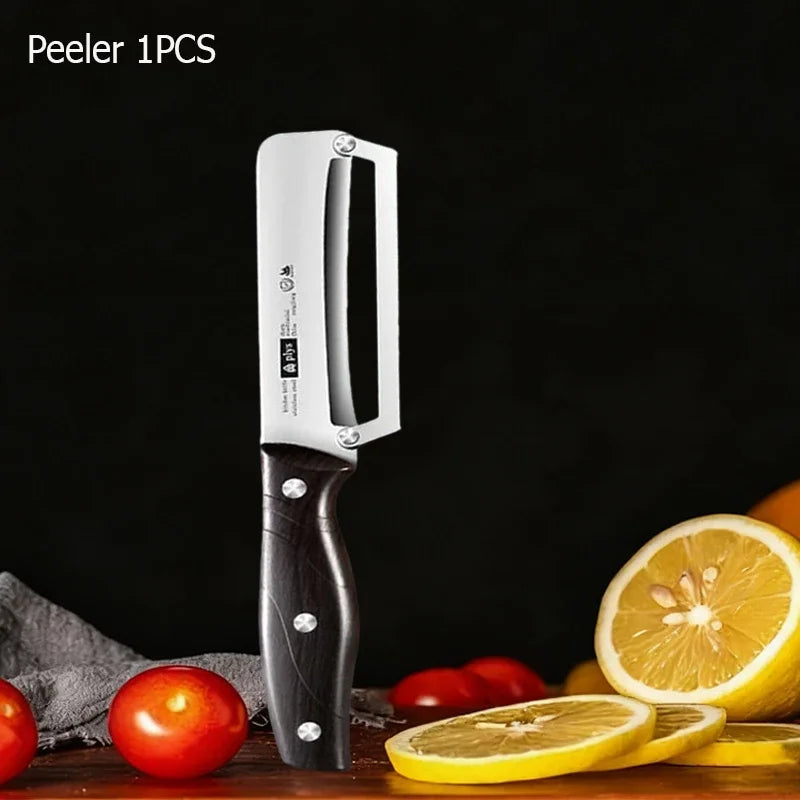 Stainless Steel Fruit Peeler Wooden Handle Paring Knife Planer Sugarcane Household Thick Fruits Vegetables Scraping Tools
