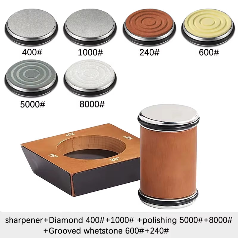 4 Angles Rolling Knife Sharpener Kit for Straight Edge Roller Knife Sharpening with Industry Diamonds Whetstone Chef Knife Set