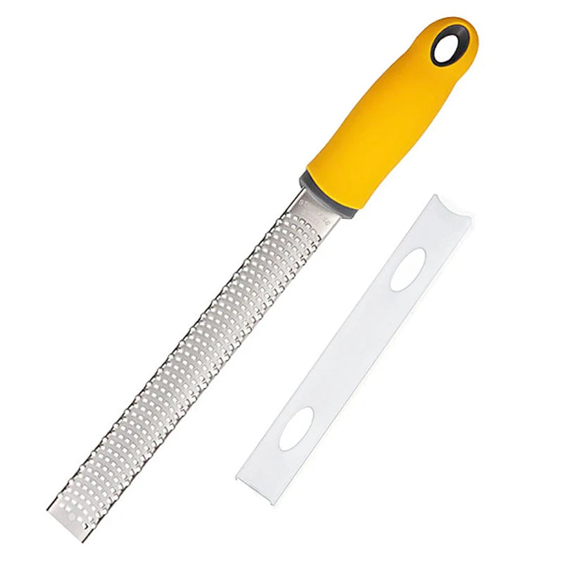 Stainless Steel Cheese Grater Citrus Lemon Zester Peeler Cheese Lemon Fruit Chocolate Grater with Non-Slip Handle Kitchen Gadget