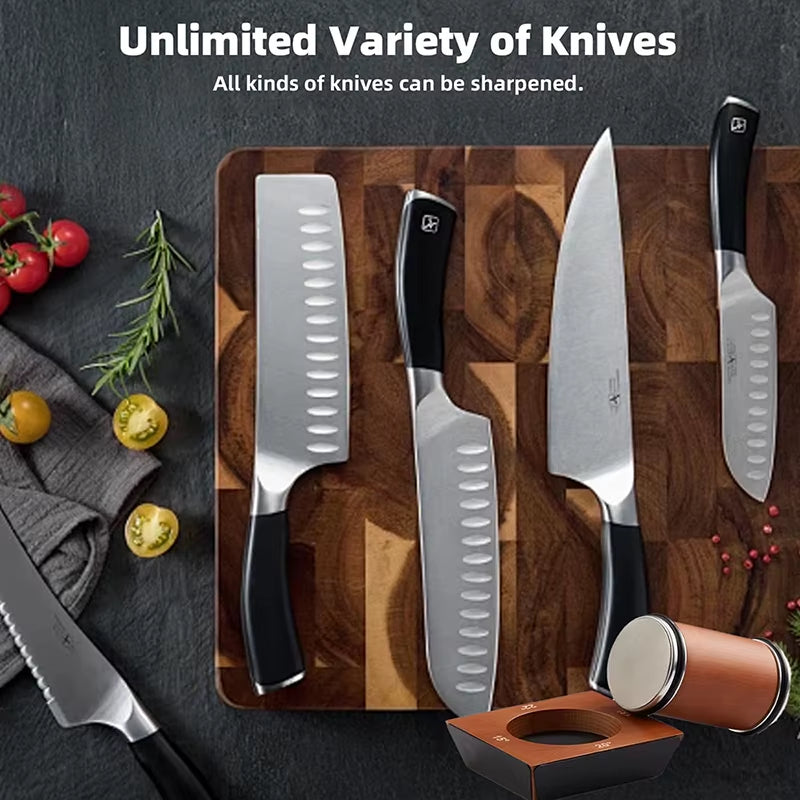 4 Angles Rolling Knife Sharpener Kit for Straight Edge Roller Knife Sharpening with Industry Diamonds Whetstone Chef Knife Set