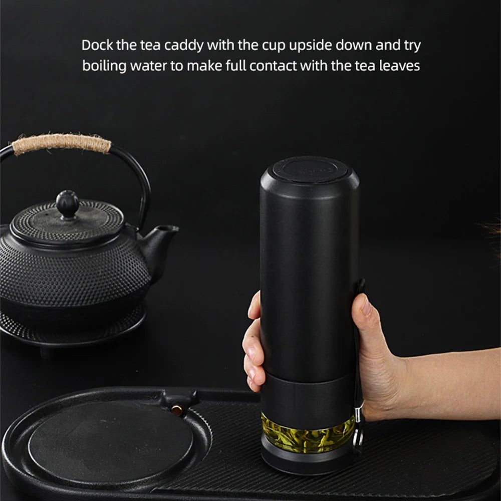500ml Stainless Steel Insulated Tea Infuser Vacuum Flask with Independent Tea Storage - Travel Mug for Business Gifts