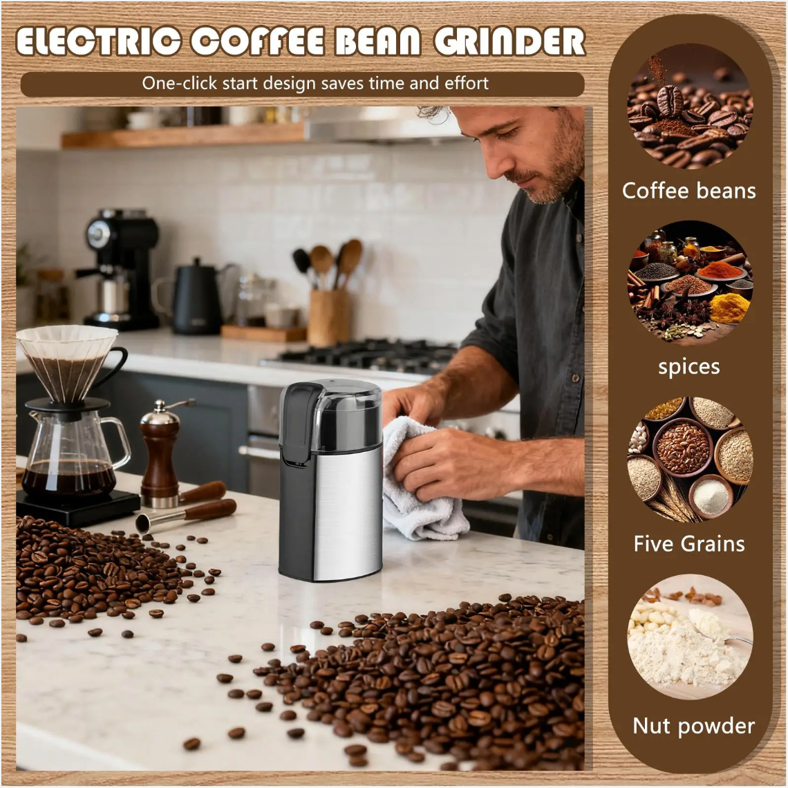 280W Electric Coffee & Spice Grinder