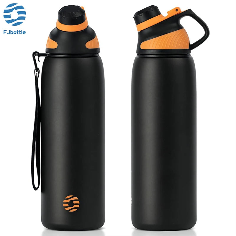 LKG Thermos Double Wall Vacuum Flask with Magnetic Lid Outdoor Sport Water Bottle Stainless Steel Thermal Mug Leak Proof
