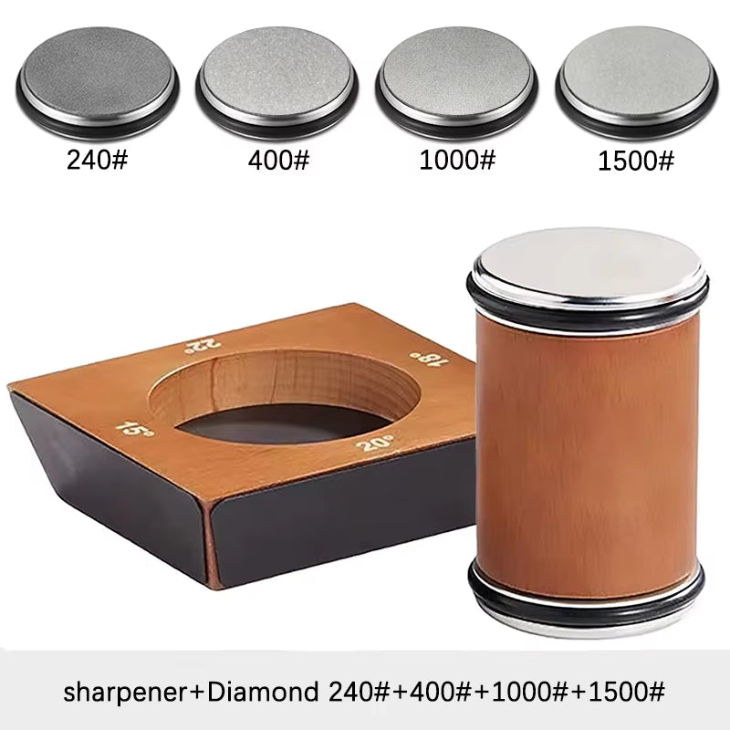 4 Angles Rolling Knife Sharpener Kit for Straight Edge Roller Knife Sharpening with Industry Diamonds Whetstone Chef Knife Set