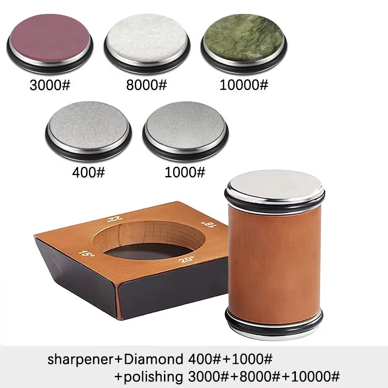 4 Angles Rolling Knife Sharpener Kit for Straight Edge Roller Knife Sharpening with Industry Diamonds Whetstone Chef Knife Set