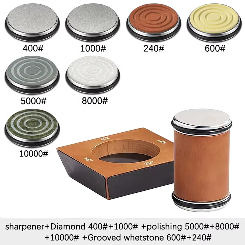 4 Angles Rolling Knife Sharpener Kit for Straight Edge Roller Knife Sharpening with Industry Diamonds Whetstone Chef Knife Set