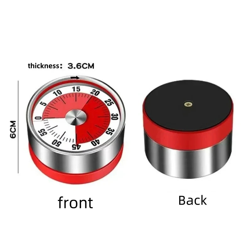 Stainless Steel Timer Kitchen Magnet Mechanical Egg Timer Home Baking Cooking Alarm Clock