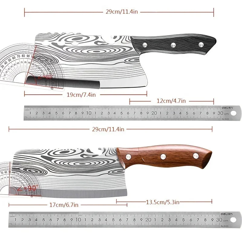 Damascus Pattern Kitchen Knife Stainless Steel Quick Meat Cleaver Household Kitchen Sharp Chopping Bone Knife