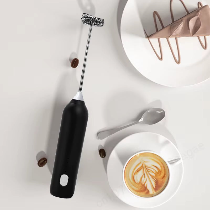 UPGRADED Electric Coffee Frother/Milk Whisk+Egg Beater MINI Food Blender USB Rechargeable Handheld Three Speeds Espresso Tools