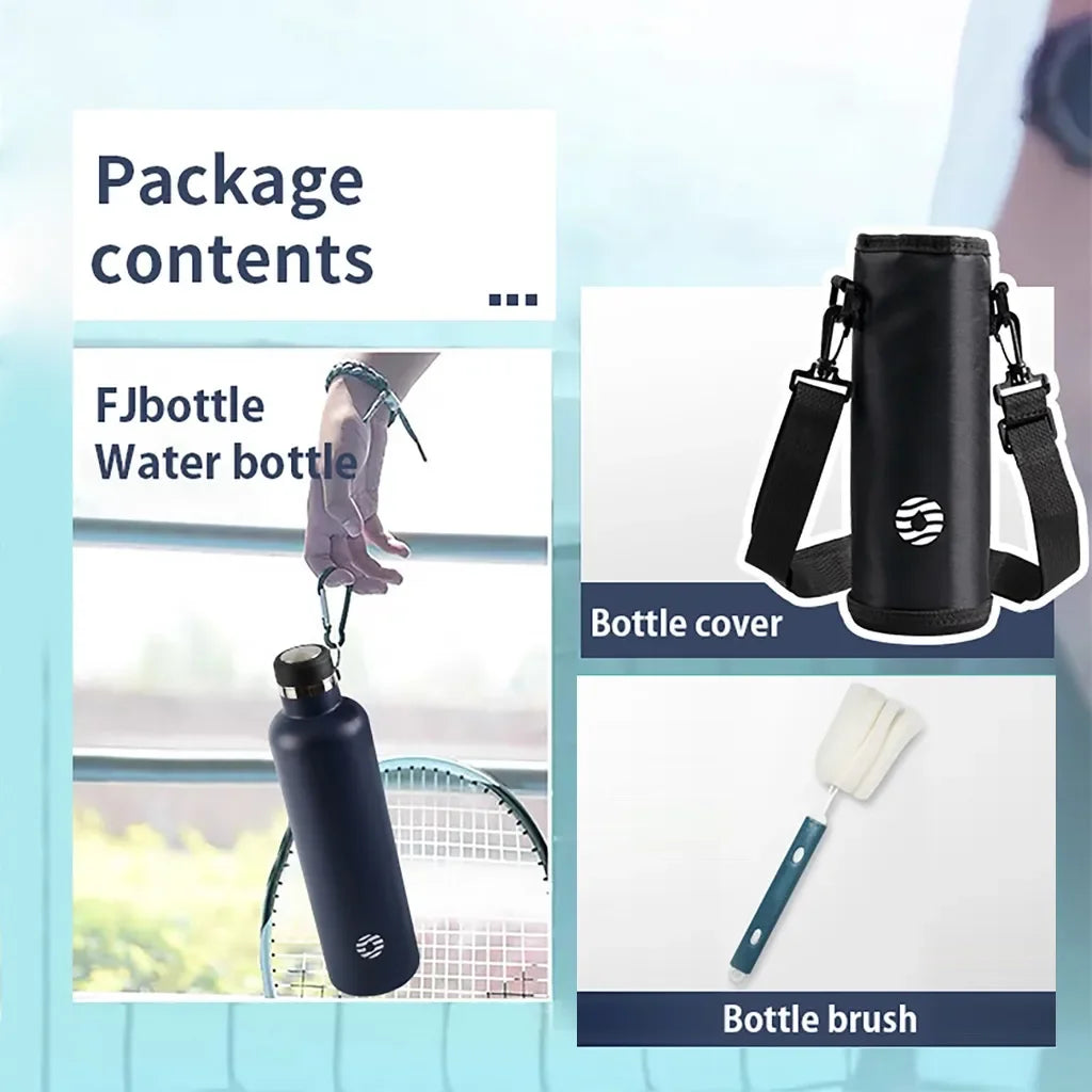 Stainless Steel Thermos Bottle 1000Ml Sports Flask Vacuum Insulated Water Bottle Leak Proof BPA Free