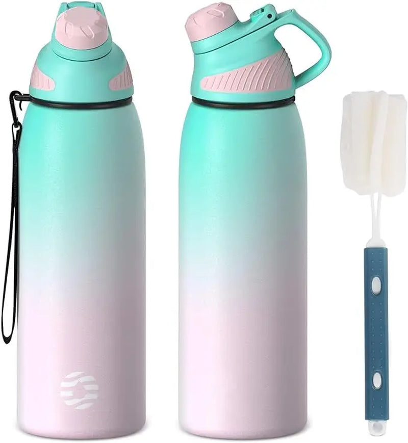 LKG Thermos Double Wall Vacuum Flask with Magnetic Lid Outdoor Sport Water Bottle Stainless Steel Thermal Mug Leak Proof